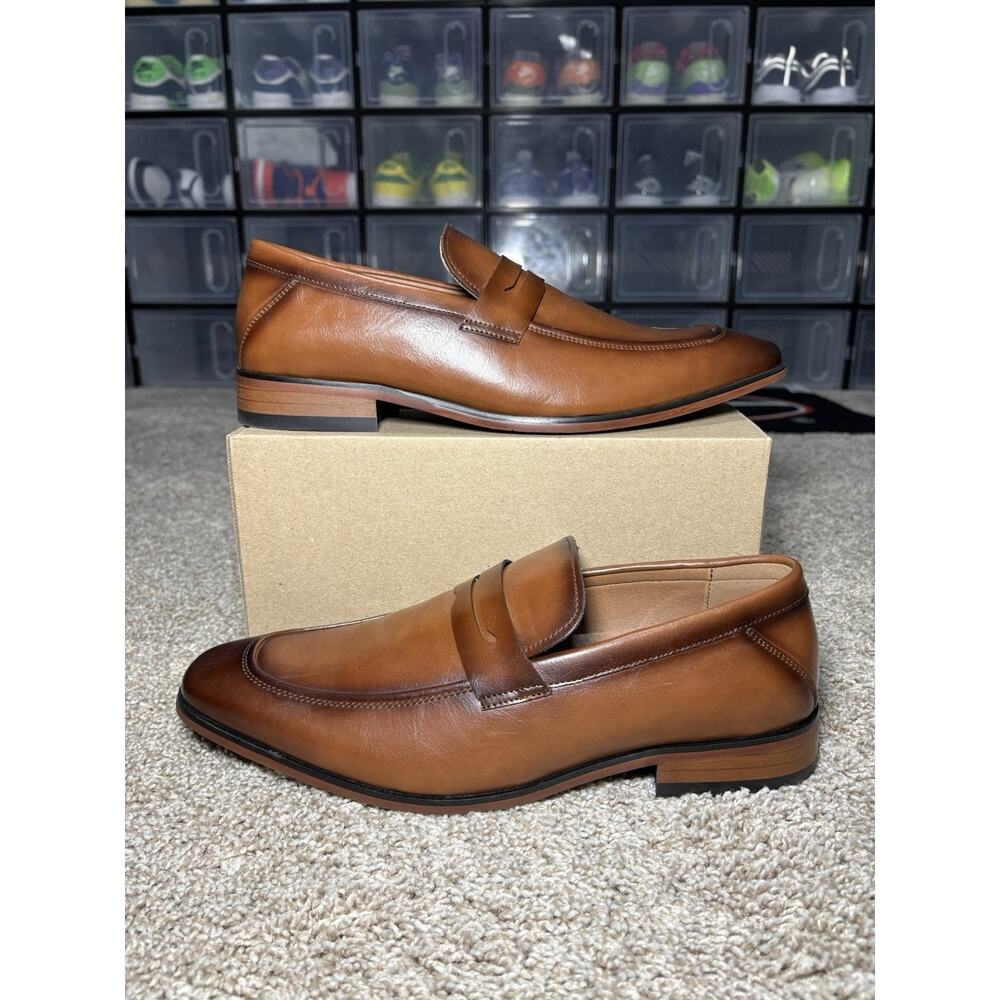 Guess Slip-on Penny Loafer Casual Dress Shoes Men Size 10.5 Brown New GMSYMON-R